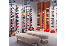 Підставка-вітрина для взуття 150х300мм. в рейкову систему.